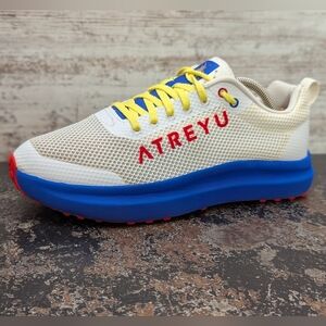 Atreyu Running Shoes Mens Sz 9 Womens Sz 10.5 Used Red White Blue Marathon